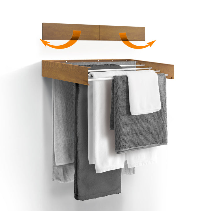Wall-Mounted Laundry Drying Rack - 28"- Wood Look